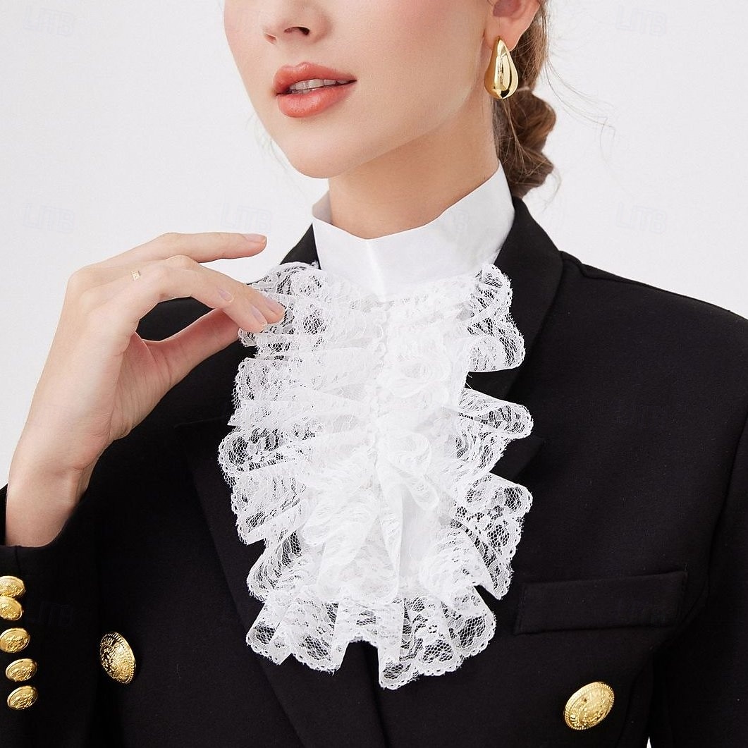 Vintage Rococó Vitoriano Colar destacável Princesa Senhora Renda Fantasia Mulheres Carnaval dia das Bruxas feira renascentista Adulto Mais Acessórios Todas as Estações de 2026 por $17.49 –P2