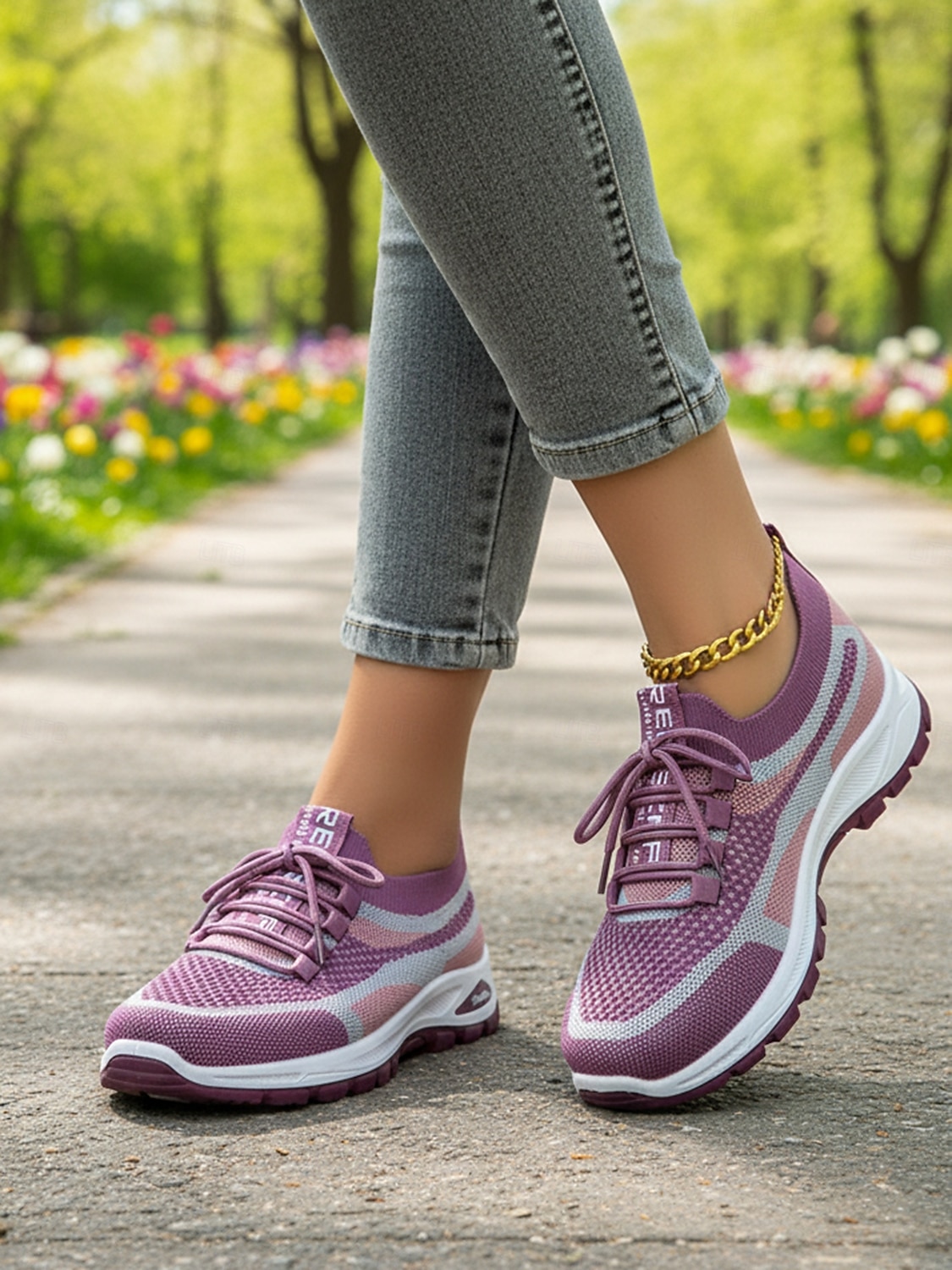 scarpe da ginnastica da donna in maglia viola – scarpe da passeggio traspiranti e leggere con un design elegante per attività sportive e gite casual del 2026 a $24.99 –P10