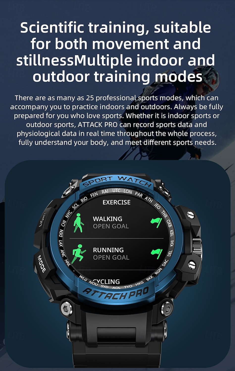 Relógio inteligente Lokmat Attack Pro de 1,32 polegadas com Bluetooth, chamadas, pedômetro, lembrete de chamadas e rastreador de atividades, compatível com Android e iOS, unissex, longa duração da bateria, chamadas em modo mãos-livres, à prova d'água IP68 de 2026 por $57.99 –P8