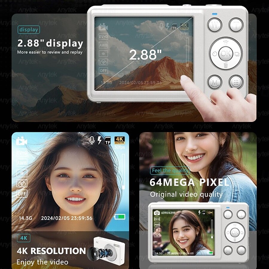 S7 4K HD Digital Camera Self-Timer Travel Camera Student Kids Card Camera 2026 - KZT 41795.09 –P16