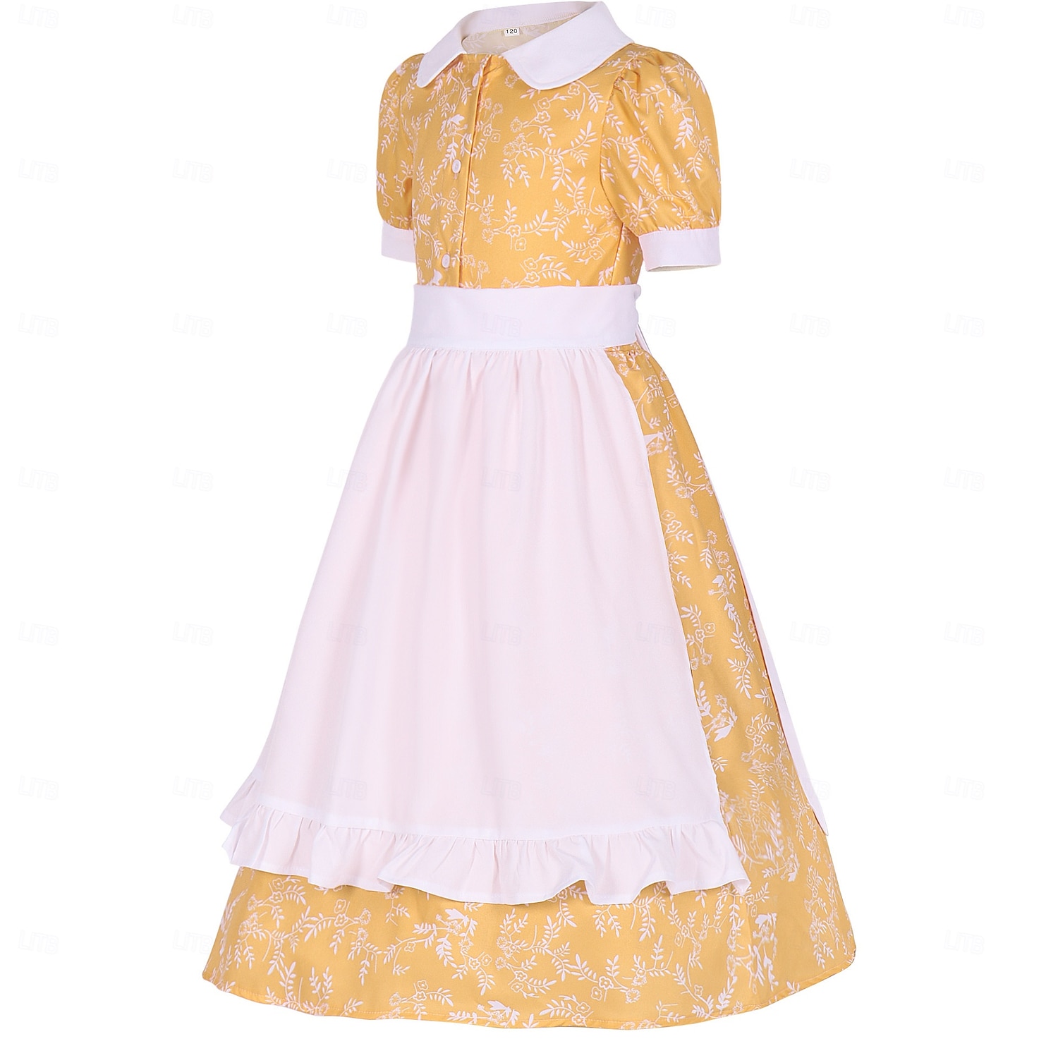 250e jubileum VS 19e eeuw jaren 1800 Prairiejurk Bonnet en schortset Korte mouwen Pionier Meisje Koloniaal Pionier Onafhankelijkheidsoorlog Bloemig Kostuum Voor meisjes Halloween Carnaval 4 juli 2026 - $41.99 –P3