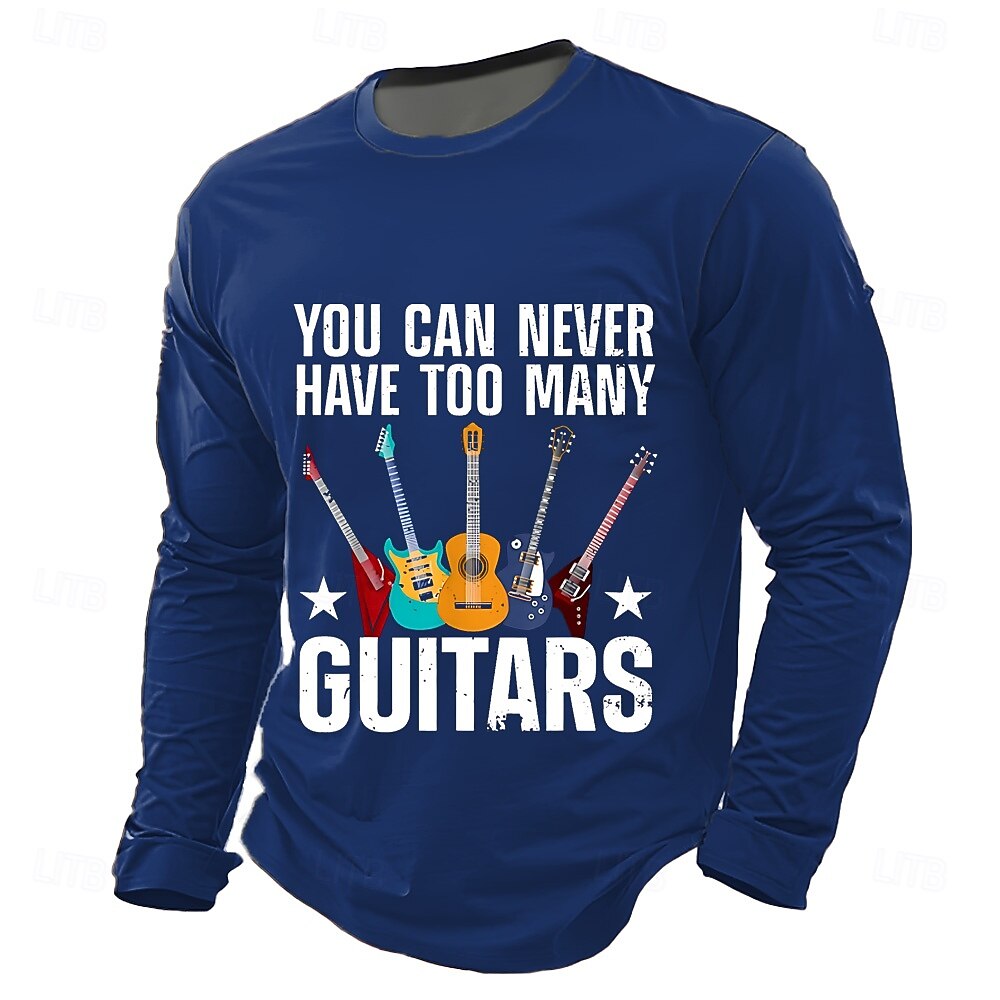 Homens Guitarra Gíria engraçada Camiseta Manga Longa Camiseta Impressão 3D Gola Redonda Camisa Moda Diário Básico Casual Diário Rua Azul Preto Verde Verão Primavera Roupa S M L XL XXL XXXL de 2026 por $23.99 –P3