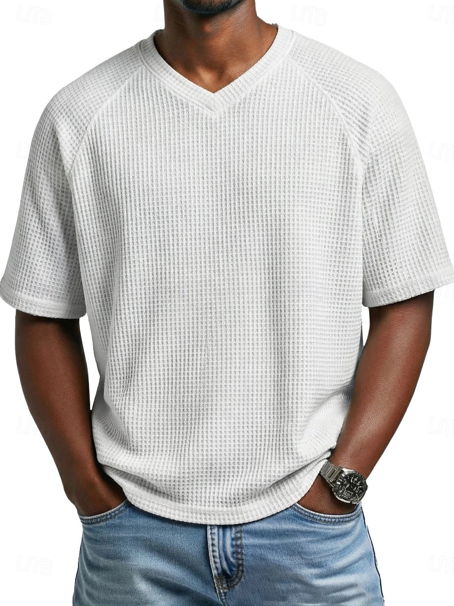 Άντρες Βάφλα μπλουζάκι Μπλουζάκι μπλουζάκι Κοντομάνικο Λαιμόκοψη V Καλοκαίρι Συμπαγές Χρώμα Μοντέρνα Υψηλής Ποιότητας Καθημερινό Μανίκια Ρεγκλάν Causal Καθημερινά ΕΞΩΤΕΡΙΚΟΥ ΧΩΡΟΥ 2026 - AU $30.69 –P7