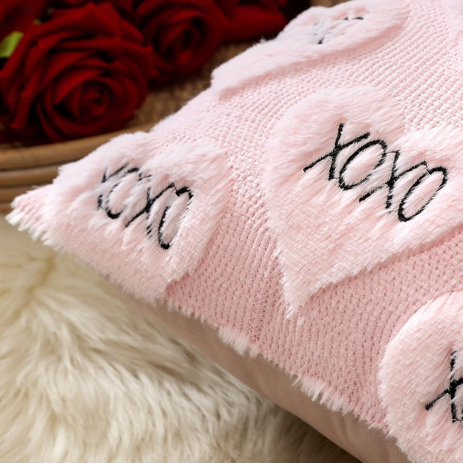 Valentines Pillow Covers 18x18 Set of 2 Decorative Love Heart XOXO Valentine's Day Throw Pillow Cases Soft Plush Faux Fur Couch Cushion Case for Holiday Sofa Bed Room Home Decor-Pink XOXO 2026 - $15.99 –P5