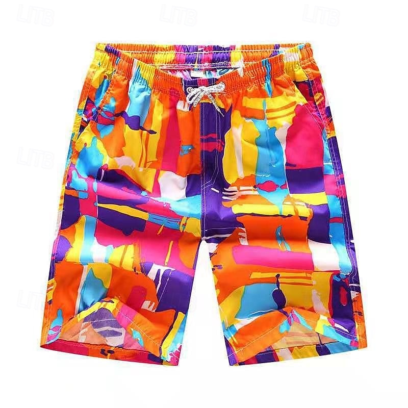 Herren Badeshorts Badehose Bedruckt Kordelzug Mit Taschen Schnelltrocknend Mit Taschen Boardshorts Badeanzug Surfen Strand Wassersport Sommer 2026 - $13.99 –P3