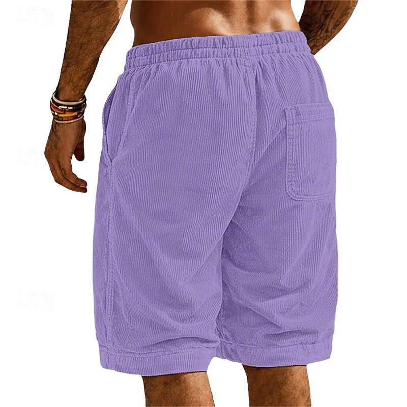 Per uomo Shorts Pantaloncini casual Pantaloncini di velluto a coste Pantaloncini strutturati Tasca Elastico in vita Tinta unica Semplice Comodità Traspirante Lunghezza al ginocchio Casuale All'aperto del 2026 a $9.49 –P6
