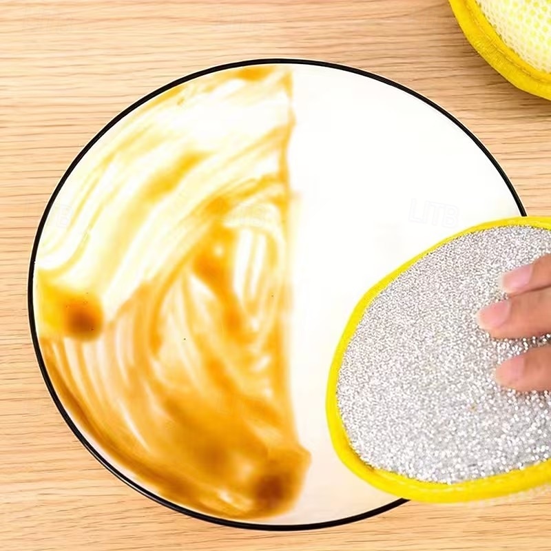 Conjunto de 12 esponjas e raspadores de cozinha resistentes - panos de prato empilháveis que não riscam, na cor verde com superfície bege - ideais para pratos, panelas, frigideiras e bancadas - podem de 2026 por $11.99 –P7