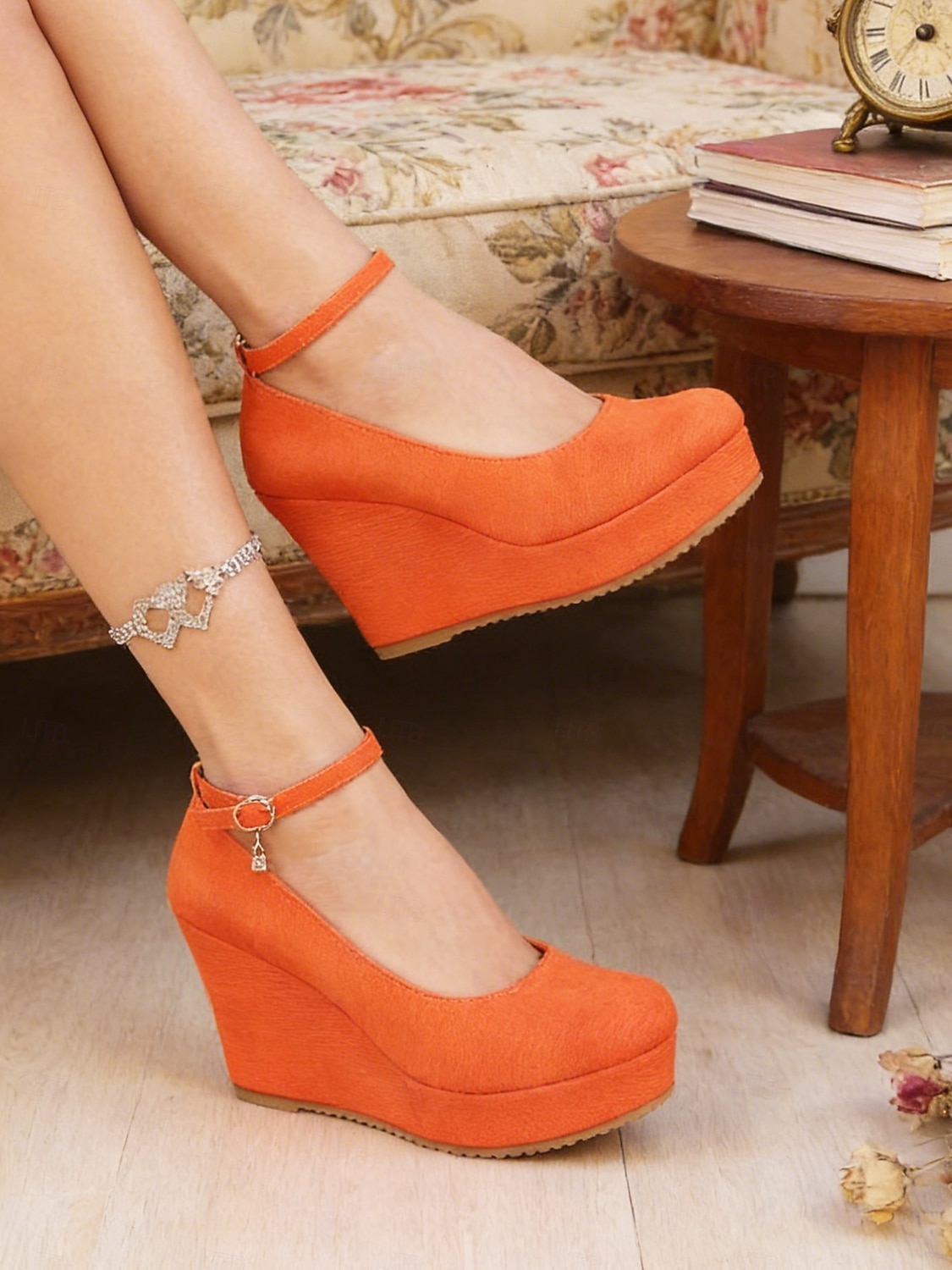 Dámské červené lodičky na klínku s páskem přes kotník – elegantní platformové podpatky z 50. let pro milovnice retro stylu, večírky, svatby a večerní akce 2026 - $29.99 –P7