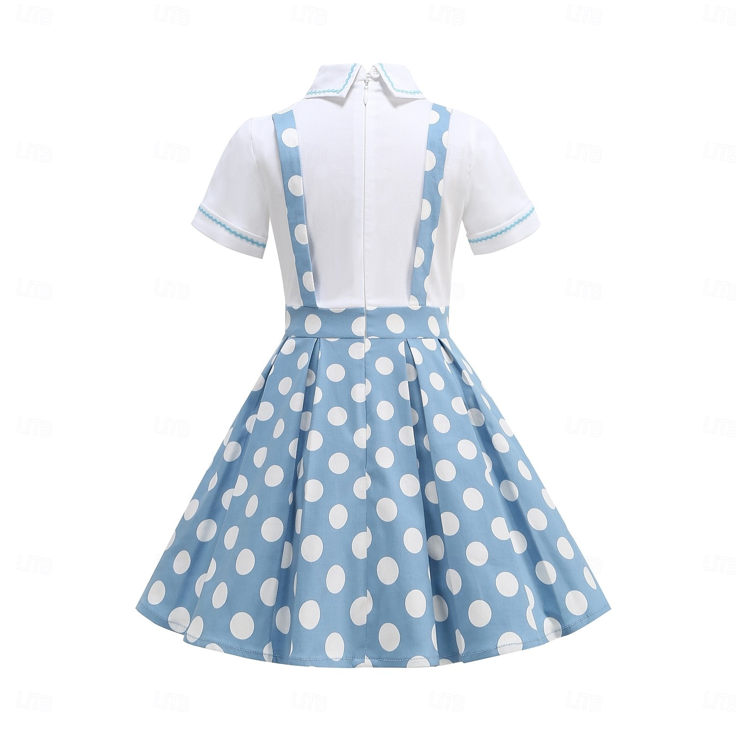 Vintage inspiriert Midlänge A-Linie Kleid Swing-Kleid Kurze Ärmel Tupfen A-Linie Kostüm Mädchen Kindertag Maskerade Urlaub Alltagskleidung Kinder Kleid Abschlussballkleider Sommer Frühling 2026 - $52.99 –P10