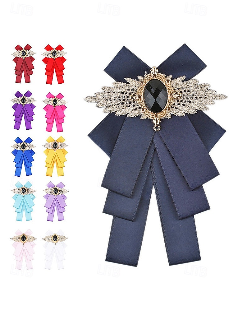 Polyester vlinderdas voor heren met broche, verkrijgbaar in diverse kleuren, elegante stijl voor bruiloften en formele gelegenheden. 2026 - $9.99 –P4