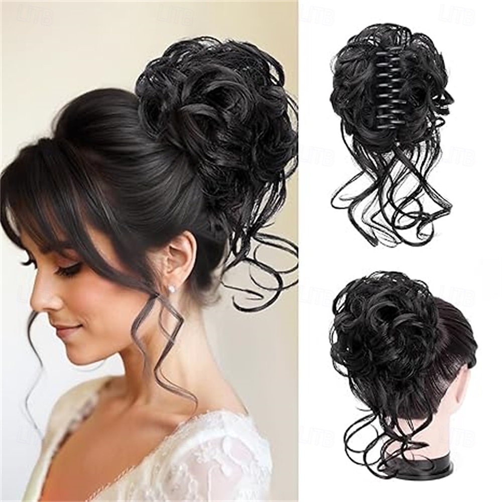 sotkuiset nutturaosat naisille, tekonutturanpidennykset, klipsiponinhäntä, luonnolliset hiuspidennykset, hiuslisäkkeet naisille (ruskea sekoitus, luonnonvaalea) 2026 - $10.99 –P2