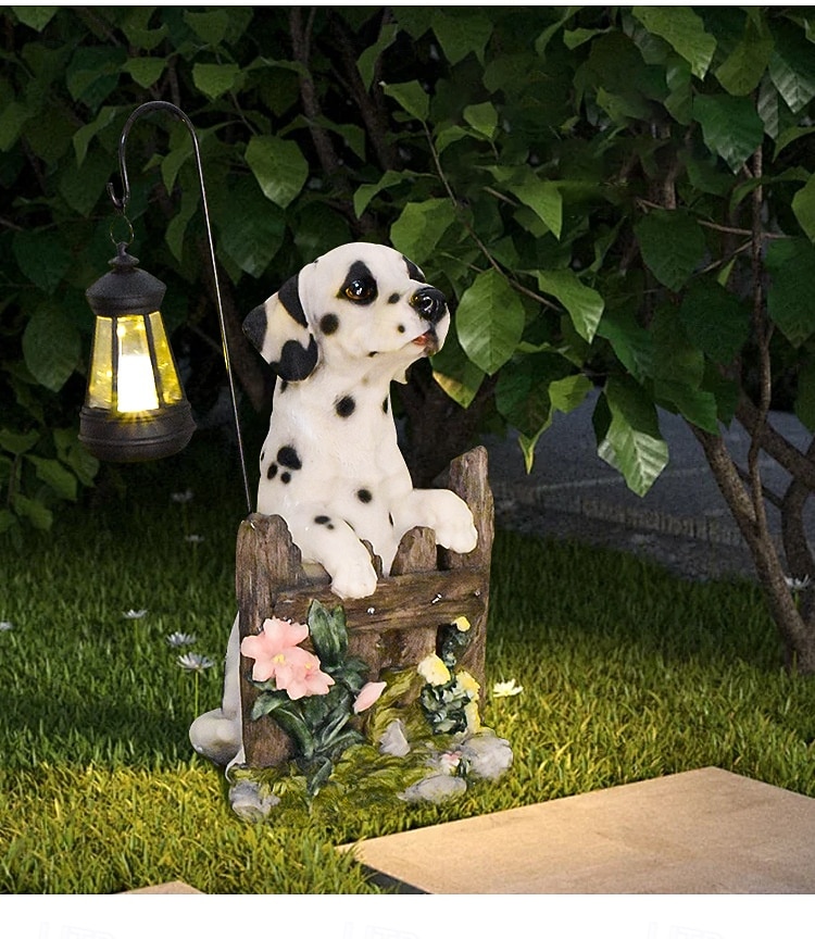 1 pezzo di luce solare impermeabile per esterni a forma di cane, decorazione per giardino, prato, vialetto, luce solare da giardino in resina a forma di cucciolo, illuminazione d'accento per del 2026 a $30.99 –P4