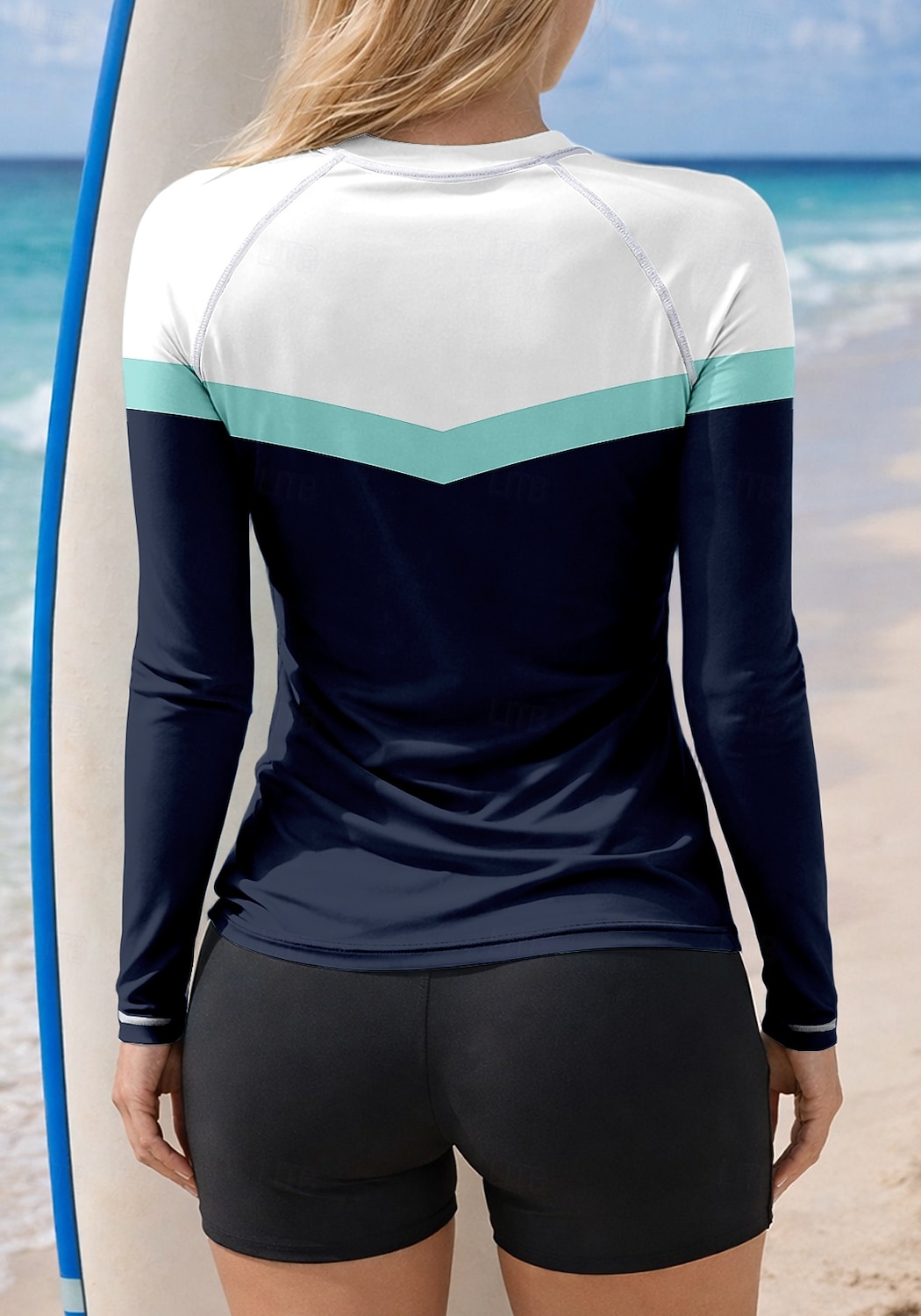 בגדי ריקוד נשים בגד ים מגן מפריחה בגדי ים טנקיני גיאומטרי חסימת צבעים 2חלקים רפידות נשלפות בוילג הגנה מפני השמש UV UPF50+ הגנת UV שרוול ארוך בגדי ים מגן מפריחה גלישה שייט בקאנו ספורט מים קיץ 2026 - $31.99 –P2