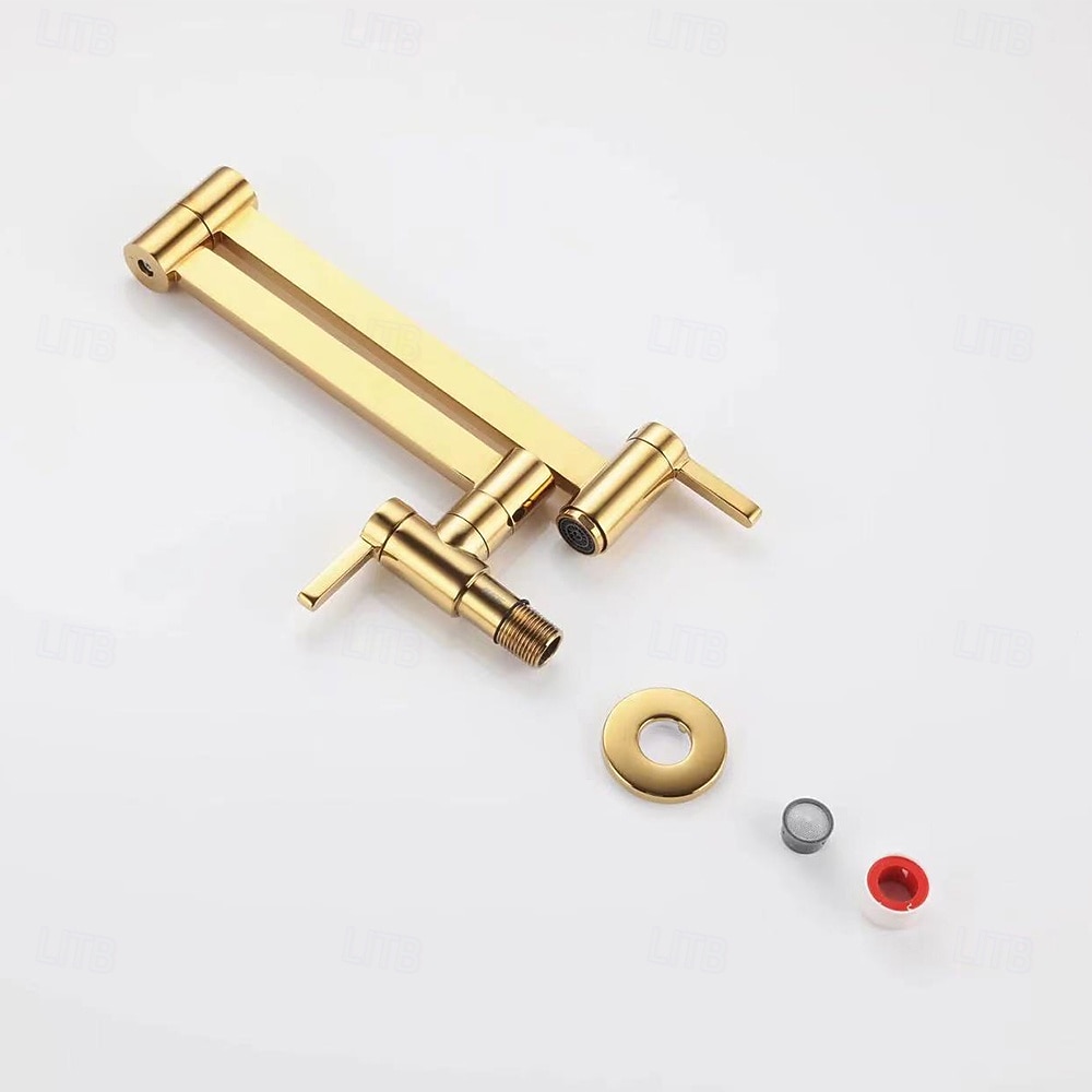 keittiöhana, seinälle asennettava kattilan täyteaine kaksi kahvaa yksireikäinen nykyaikainen keittiöhana 2026 - $226.79 –P11