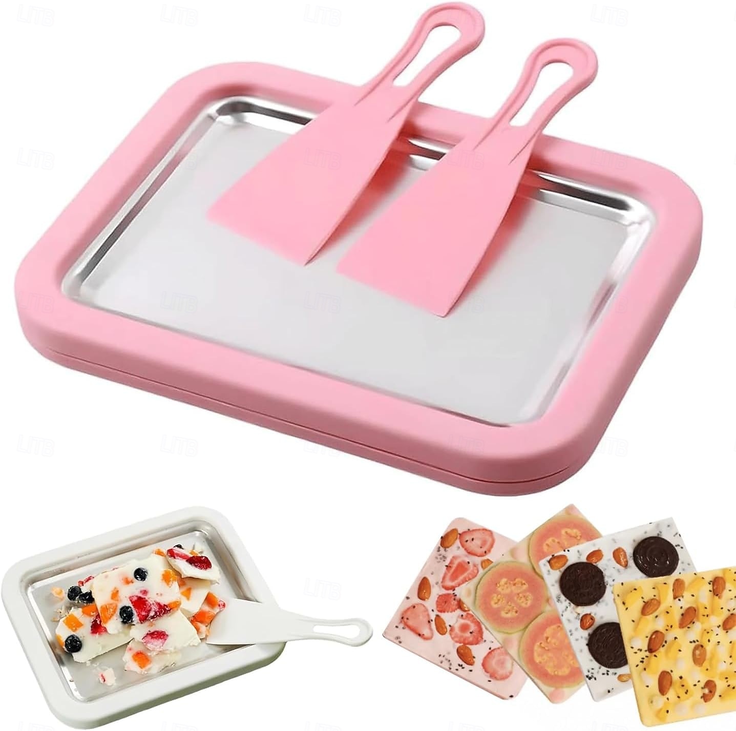 Rolled Ice Cream Maker, At-Home Rolled Ice Cream Machine with Instant Freeze Tray & 2 Scrapers, DIY Fun Family Activity Instant Ice Cream Maker for Yogurt, Sorbet 2026 - $6.99 –P2