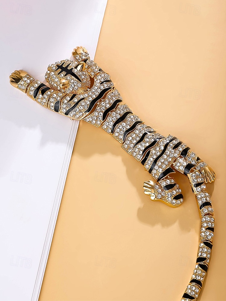 Miesten metalliseoksesta valmistettu tiikeririntaneula, kulta- ja hopeanvärisiä vaihtoehtoja, kristallikoristeinen, tyylikäs asuste häihin ja illallisjuhliin 2026 - $14.99 –P10