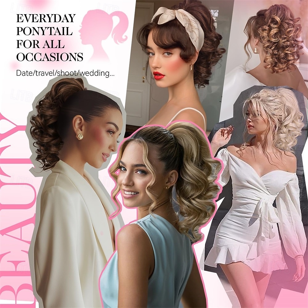 Clip on Ponytails for Women - 12 Inch Curly Ponytail Extension, Wavy Pony Tails Hair Extensions, Synthetic Hair Extensions Ponytail, Clip in Ponytail 2026 - $14.99 –P5