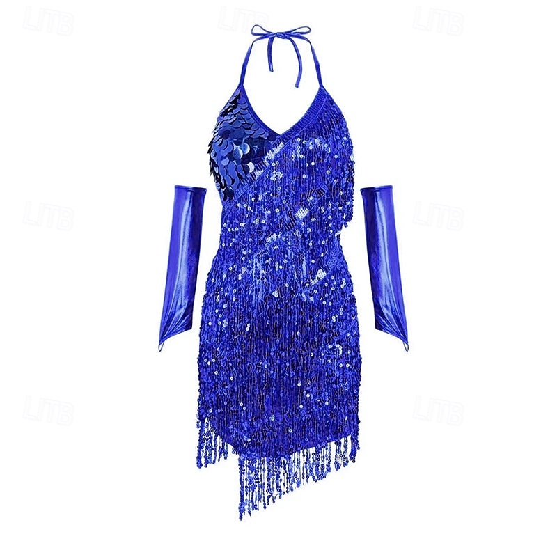 Vestito da performance samba con frange di paillettes per la festa di danza latina del 2026 a $31.99 –P7