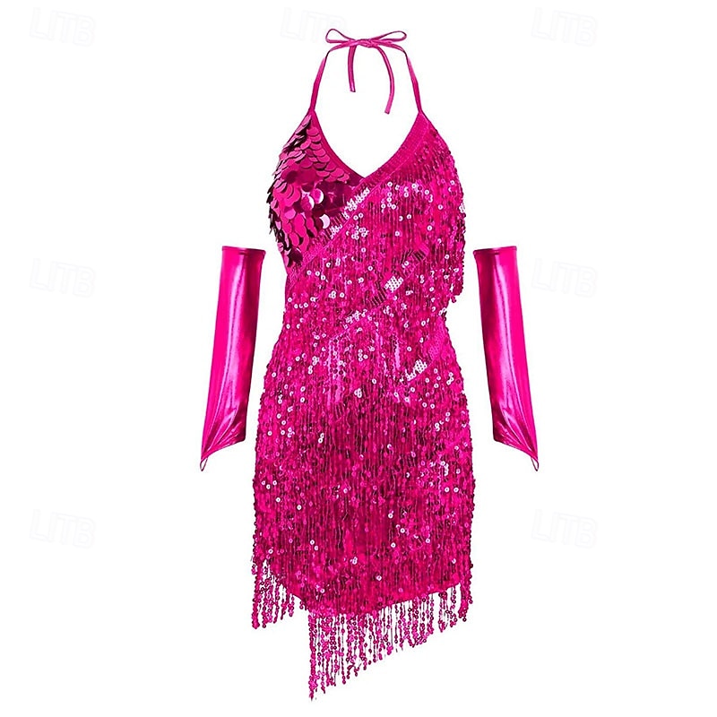 Vestito da performance samba con frange di paillettes per la festa di danza latina del 2026 a $31.99 –P3