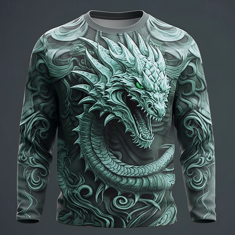 Bărbați Animal Amuzant Tricou Manșon Lung Tricou Tipărire 3D Stil Nautic Cămașă Modă De Bază Casual Zilnic Stradă Albastru piscină Albastru Intens Trifoi Vară Primăvară Îmbrăcăminte S M L XL XXL XXXL 2026 - $23.99 –P4