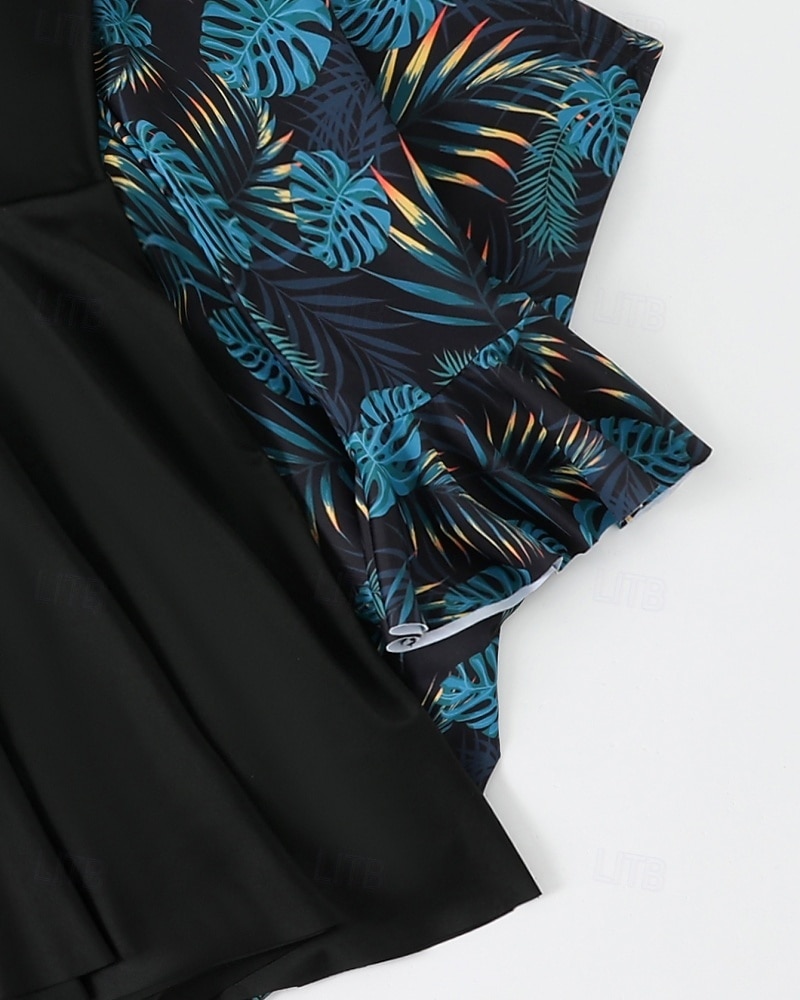 Жен. Стандартный Рашгард Купальные костюмы больших размеров Танкини и бикини для серфинга тропический Застегнуться УФ-защита Эластичный Длинный рукав Купальники Серфинг Дайвинг Плавание Лето 2026 - $39.99 –P11