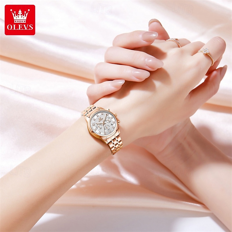 Cadeau de la fête des mères OLEVS montre-bracelet pour femmes calendrier lumineux décontracté montre en acier inoxydable de 2026 ? $41.99 –P8