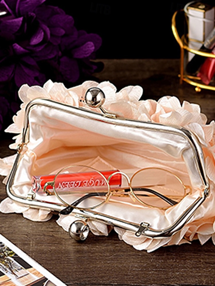 Women's Polyester Floral Clutch Bag with Short Chain Strap, Elegant 3D Petal Design, Multicolor Options, Lightweight Evening Handbag, Perfect for Weddings, Parties & Formal Events 2026 - $24.99 –P7