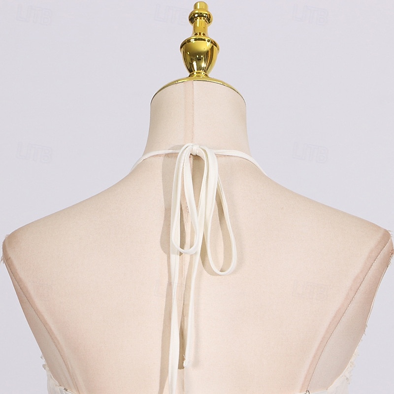 Linea ad A Lunghezza al pavimento Abito Bianco Abiti per invitati a matrimoni Elegante Senza Maniche All'americana Festa in giardino Matrimonio con Arricciato del 2026 a $57.99 –P6