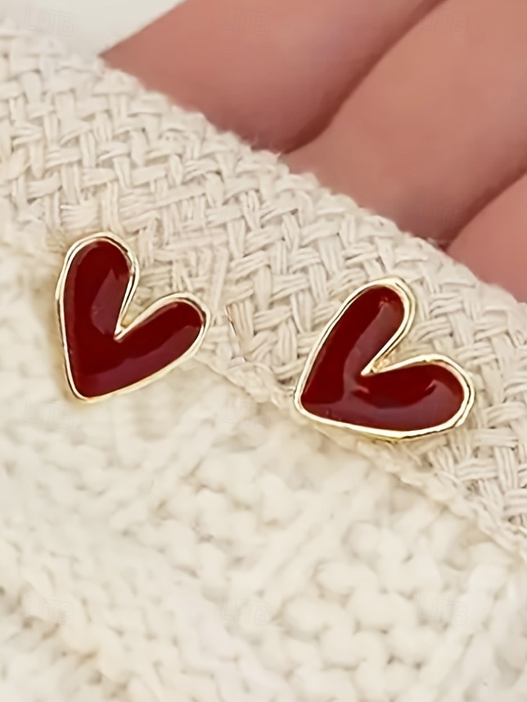 Hjerteøreringer til dame, legeringsmateriale, flere hjertestiler, søt og romantisk design, passer for kvinner, perfekt til valentinsdagen, bryllup og romantiske anledninger 2026 - $8.04 –P4