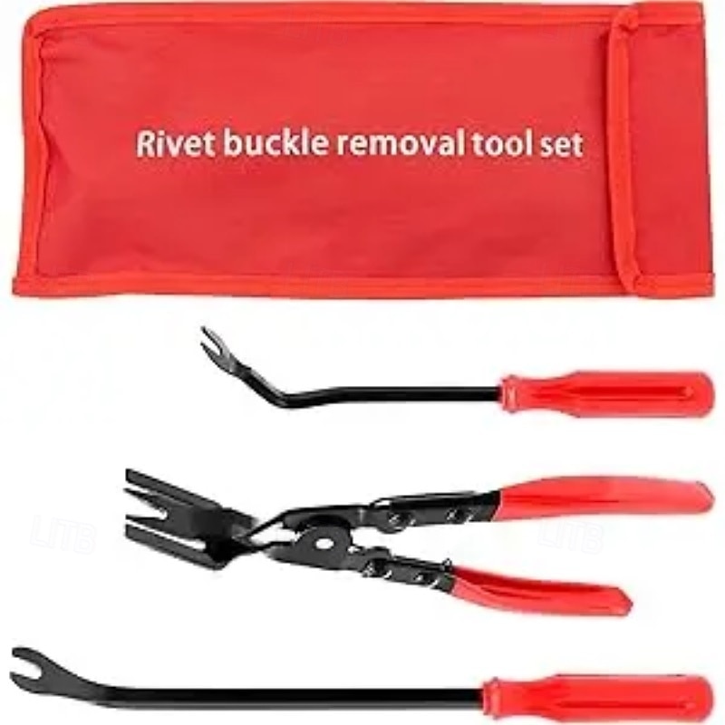 3PCS Car Trim Removal Tool Set, Professional Automotive Clip Pliers & Fastener Remover Tool Kit for Car Door Panel, Upholstery, Plastic Rivets removal, Heavy Duty Pry Tool with Storage Bag 2026 - $22.99 –P8