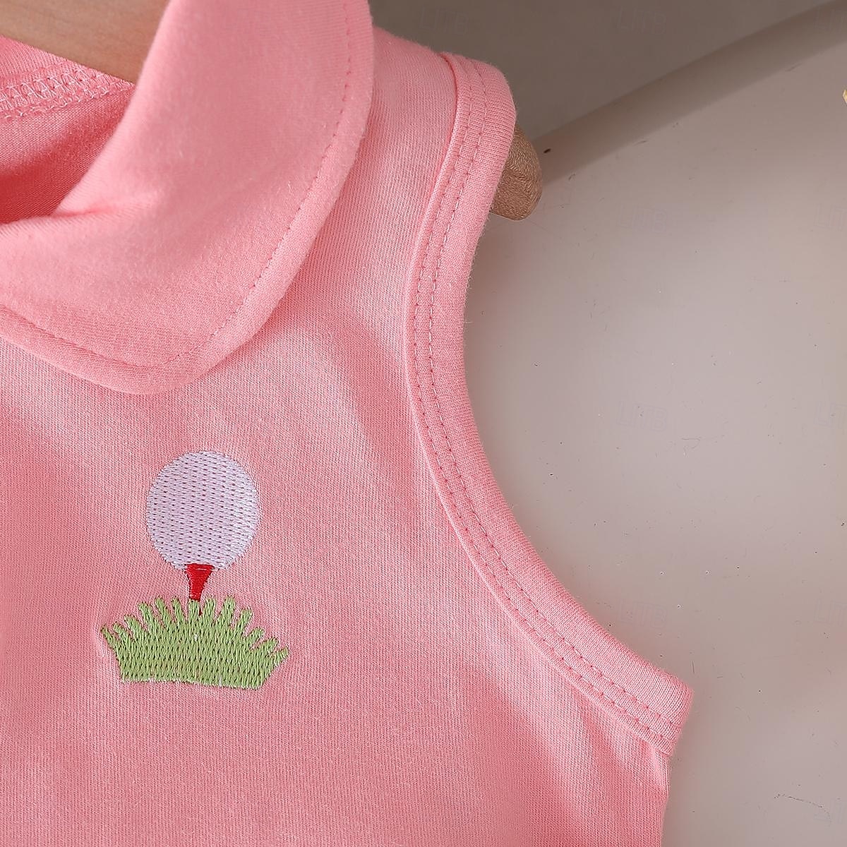Voor meisjes 3D Ruitjes T-shirt & rok Roze Mouwloos Andere prints Zomer Casual Peuter 1-5 jaar Strakke ronde hals Buiten 2026 - $22.99 –P2