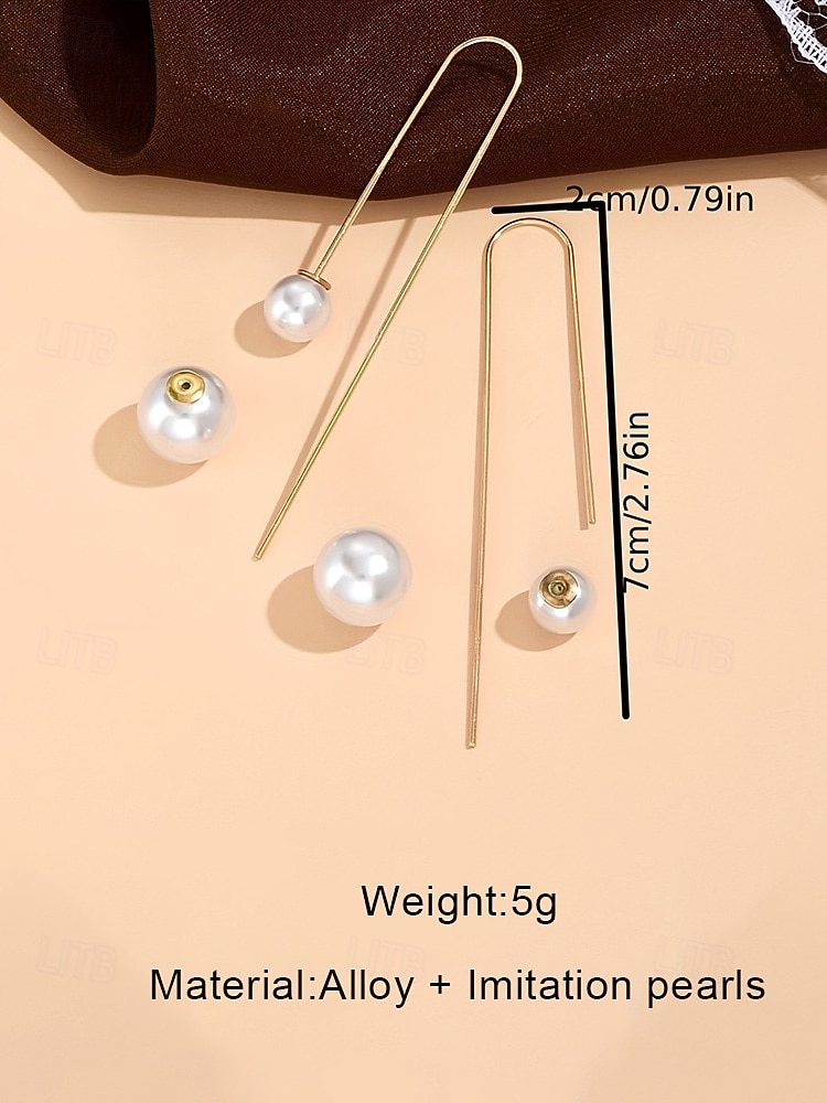 Женские серьги-подвески с искусственным жемчугом – материал: сплав и искусственный жемчуг, элегантный дизайн – идеально подходят для свадеб и повседневной носки. 2026 - $7.99 –P7
