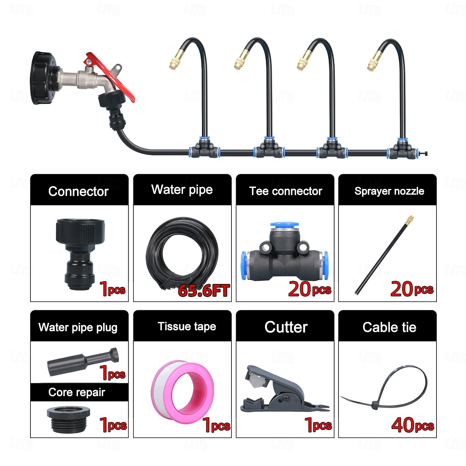 sistema di raffreddamento a nebulizzazione per esterni con ugelli di nebulizzazione regolabili a 360°, sistema di irrigazione e irrigazione automatico per giardino, patio, serra, raffreddamento e umidificazione del 2026 a $16.99 –P2
