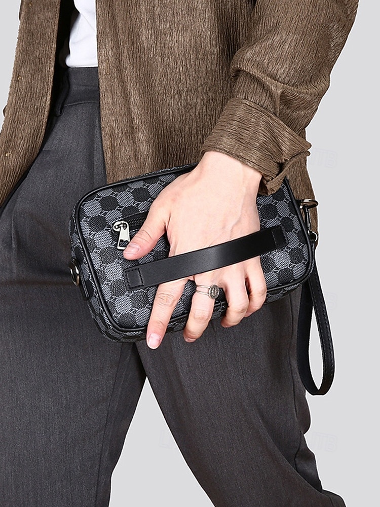 férfi műbőr crossbody táska – több színben, sokoldalú pántokkal, stílusos és tartós mindennapi viseletre, munkába és utazásra egyaránt 2026 - $14.99 –P3