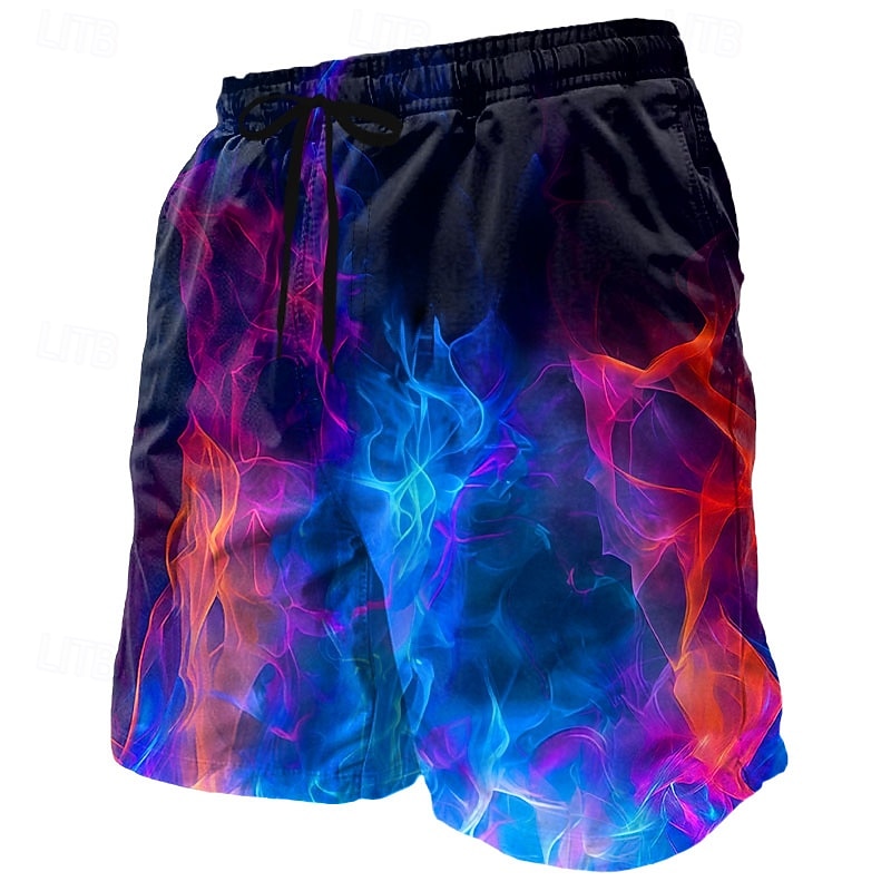 Hombre Fuego Resplandor de neón Boxers de Natación Pantalones de Natación Pantalones de Surf Media cintura Moda informal Exterior Vacaciones Uso Diario Bolsillos laterales Forro de malla Cintura 2026 - $20.99 –P1