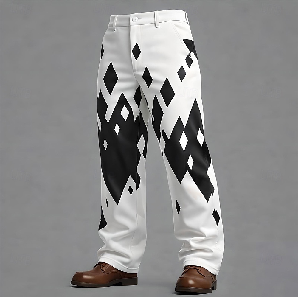 Ανδρικά Γεωμετρικό Πλέγμα / καρό Αφηρημένο Παντελόνια Παντελόνι επίσημο Παντελόνι κοστούμι Μεσαία Μέση Καθημερινό ΕΞΩΤΕΡΙΚΟΥ ΧΩΡΟΥ Καθημερινή Ένδυση 2026 - $31.99 –P1