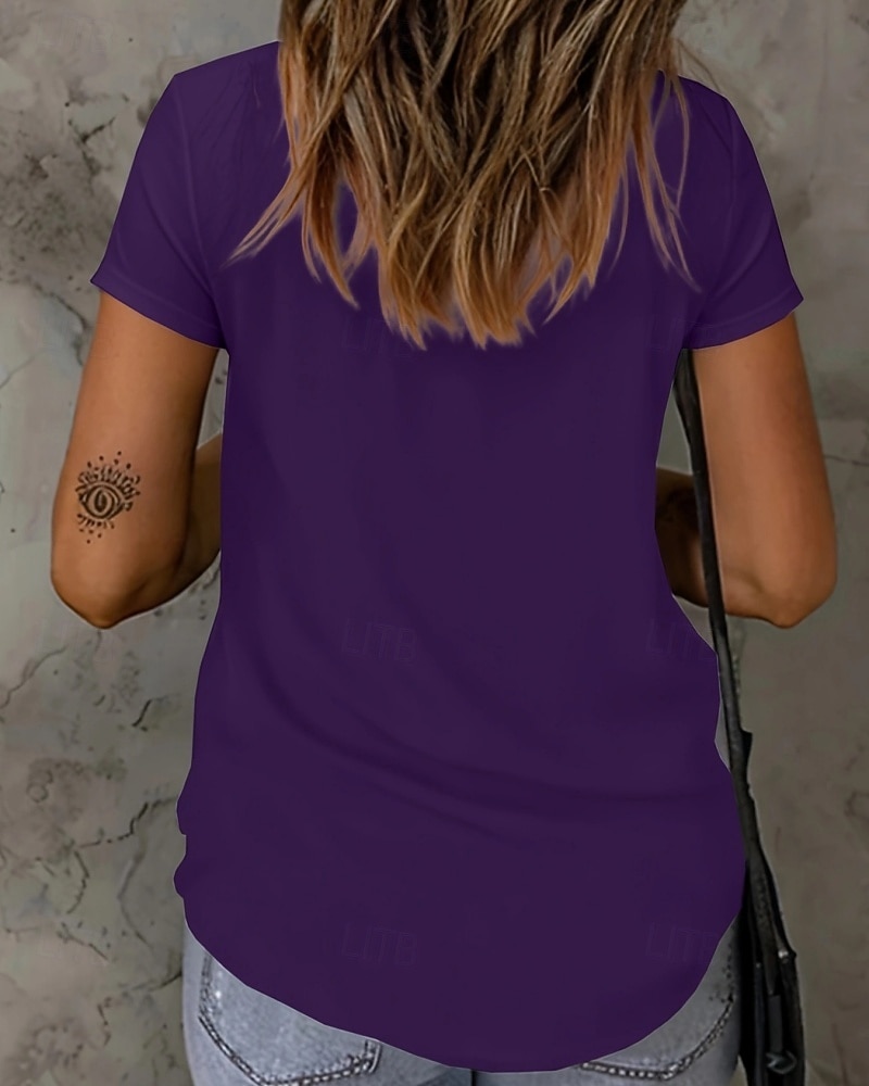 Mujer Camiseta Camiseta superior Encaje Plano Moda Elegante Clásico Manga Corta Cuello Barco Tops regulares Diario Noche Fin de semana Azul Piscina Negro Blanco Rojo Verano Primavera 2026 - $19.99 –P4
