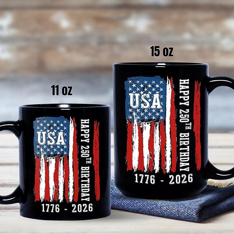 Taza del 250.º aniversario de Estados Unidos, regalo patriótico, taza de café de cerámica del semiquincentenario, 1776-2026, Estados Unidos 250, Día de la Independencia, regalo del 4 de julio para 2026 - $16.99 –P4
