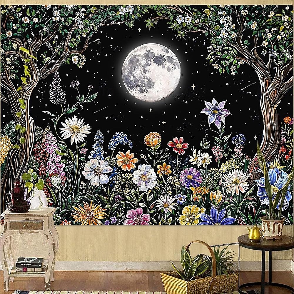Wandteppich mit Sonne und Mond aus Buntglas, himmlisches Mosaik, Boho-Stil, kunstvolle Wanddekoration für Yoga-, Meditations- und Wohnzimmer 2026 - $20.99 –P10