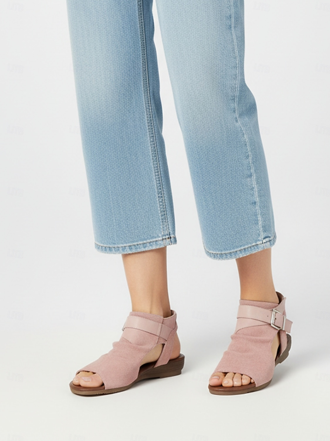 Sandales à bout ouvert en imitation daim pour femme, fermeture éclair à l'arrière – style décontracté chic, confort optimal pour la marche, les voyages, le week-end, le jardinage et le quotidien de 2026 ? $42.99 –P2