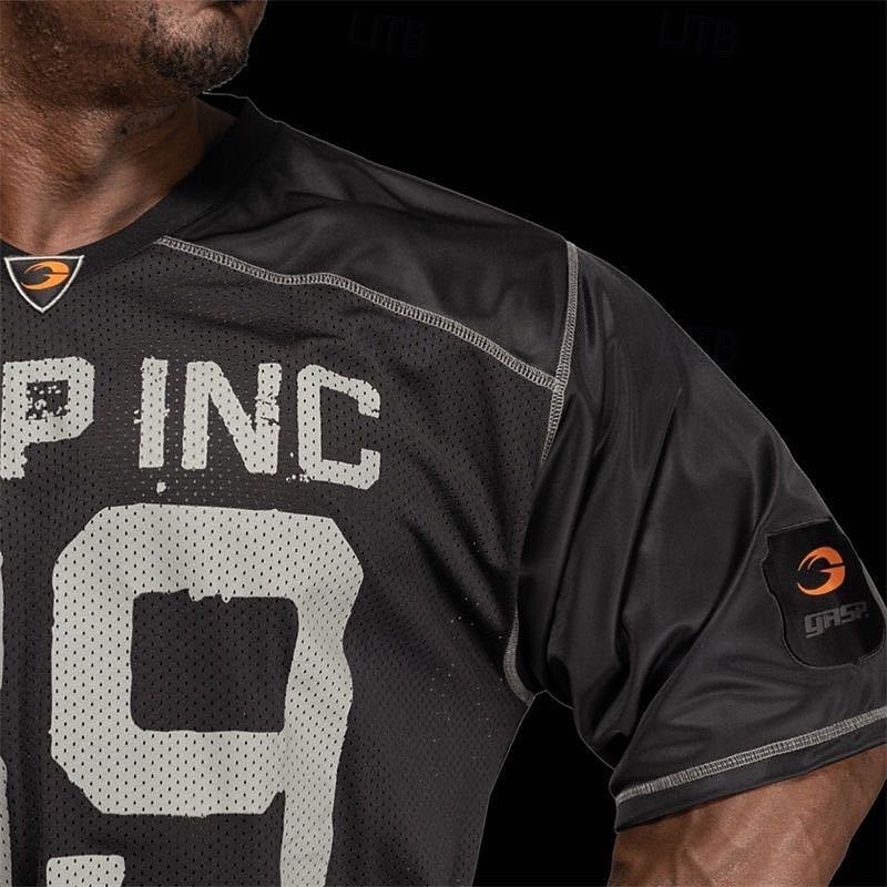 Férfi Szöveg Majica za trčanje Testhetzálló póló Nyár Tavasz Ősz Rövid ujjú Gyors szárítás Tömörítés Nedvességelvezető Edzőterem edzés Aktív képzés Gyakorlat Fekete sportruházat Sportruházat 2026 - $44.99 –P4