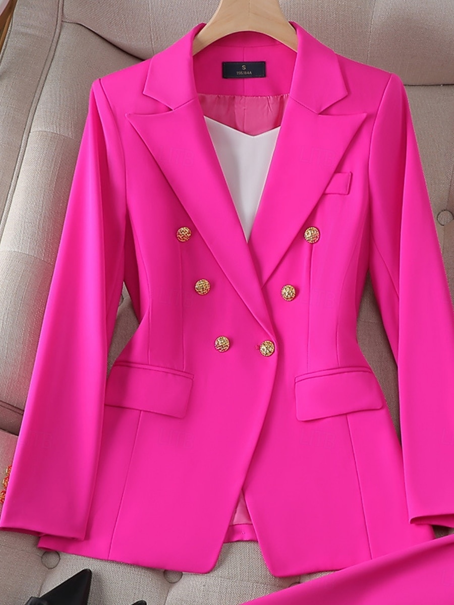 Femmes Blazer Veste Décontractée Confortable Boutons Élégant Mode Occasionnel Couleur Unie Formel Tenue quotidienne Sortir Week-end Long Revers Cranté Coupe régulière manche longue Vêtements de 2026 ? $58.99 –P8