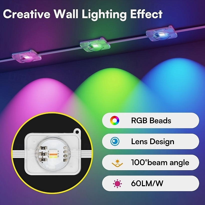 Luces exteriores permanentes, iluminación inteligente RGB para aleros con aplicación y control remoto, 100 pies/150 pies/200 pies, resistente al agua IP67, sincronización de música y escenas de bricolaje para decoración, decoración de jardín, casa, fiesta 2026 - $70.99 –P1