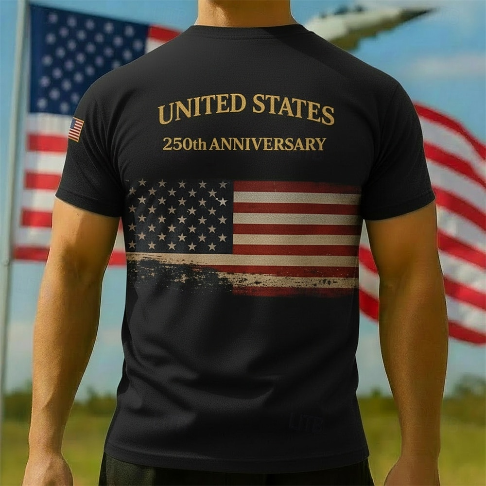 Patriotico T-shirt Maglietta grafica Aquila Bandiera Americana Retrò Vintage Patriotico Corte 1776-2026 per Per uomo Adulti Stampa 3D  per Giorno dell'Indipendenza / 4 Luglio 4 Luglio del 2026 a $20.99 –P2