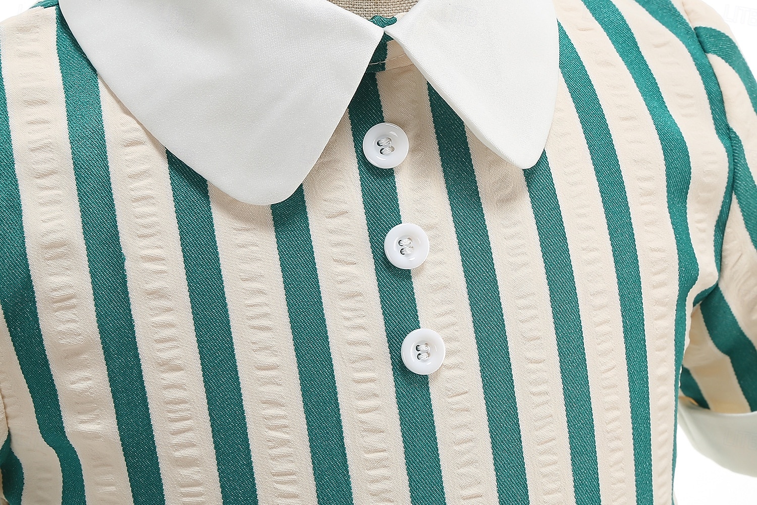 Vintage inspiriert Midlänge A-Linie Kleid Swing-Kleid Kurze Ärmel Gestreift A-Linie Kostüm Mädchen Kindertag Maskerade Urlaub Alltagskleidung Kinder Kleid Abschlussballkleider Frühling & Sommer 2026 - $52.99 –P9