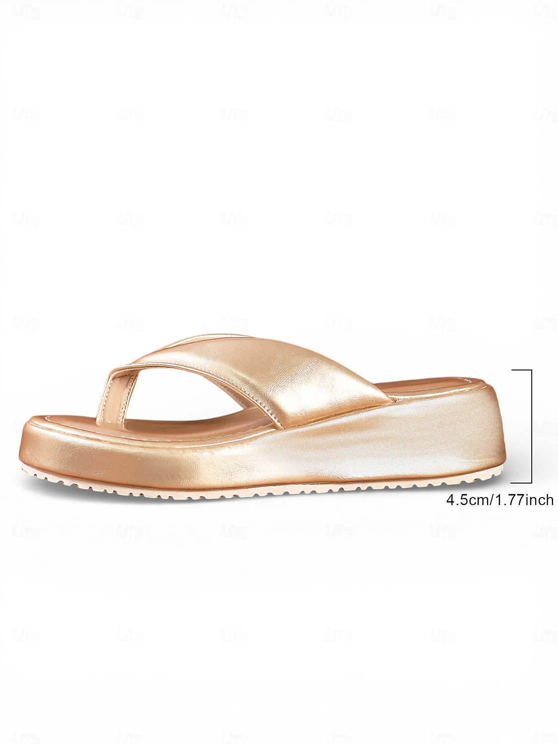 Chinelo feminino amarelo chique com plataforma - sandálias minimalistas de bico aberto com tiras acolchoadas - calçado sofisticado para férias tropicais e para usar à beira da piscina. de 2026 por $34.99 –P6