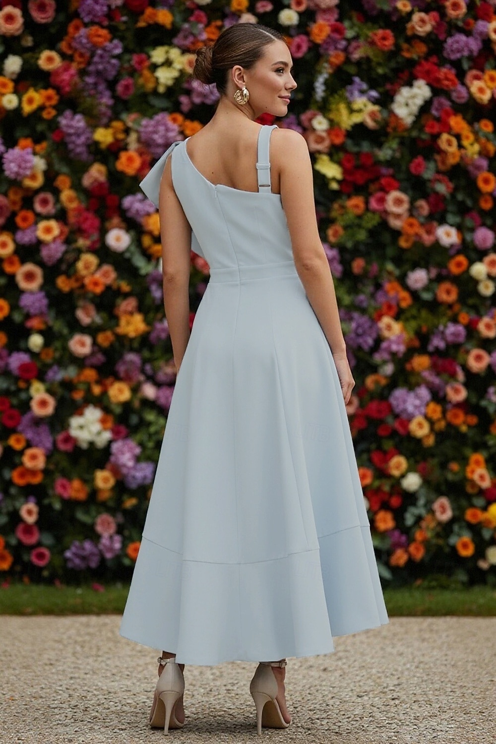 A-Line Asymmetrical Ankle Length Party Dress Cocktail Dress Wedding Guest Dresses Elegant Sleeveless One Shoulder Garden Party Wedding Guest Chiffon Stretch Crepe with Ruched Ruffles Solid Color 2026 - $160.99 –P3