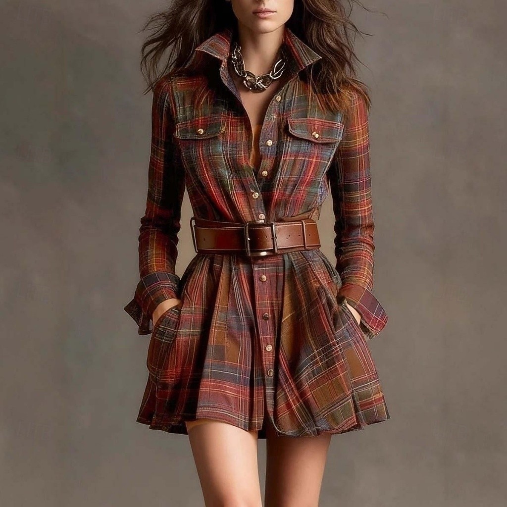 Γυναικεία Μίνι φόρεμα Φορέματα Blazer Φόρεμα σε γραμμή Α Φόρεμα με πλισέ Φόρεμα Bodycon Διακοπές Πάρτι Καθημερινό Καθημερινά Επιχείρηση Παραλία Κανονικό Γραφική Ριγέ Linie Μακρυμάνικο 2026 - $39.99 –P1