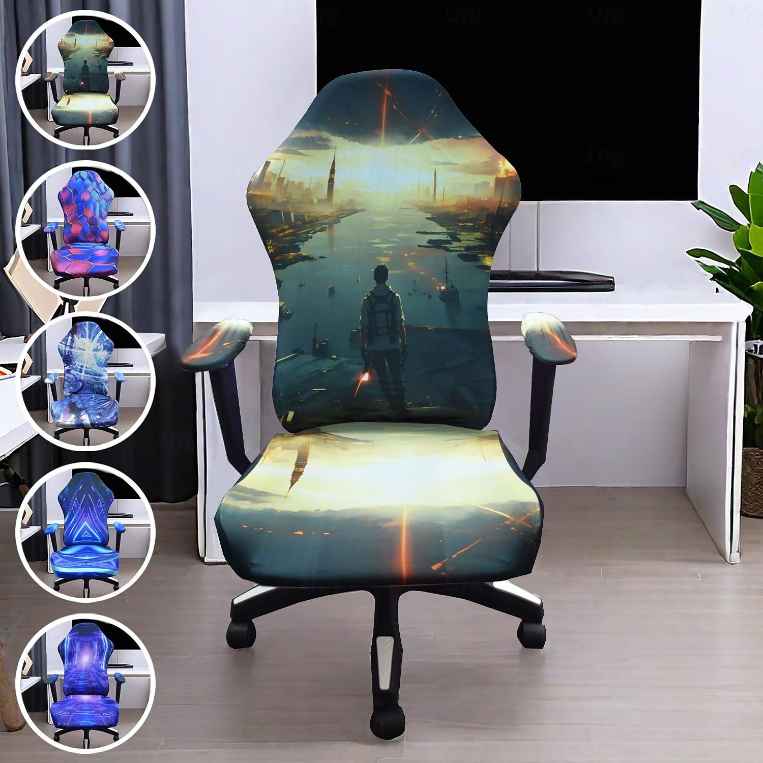 4-teiliger, abnehmbarer Computerstuhlbezug für Gaming-Stühle, einfach zu montieren, Schutzhülle für Bürostühle, Liegestühle und Rennstühle 2026 - $26.99 –P2