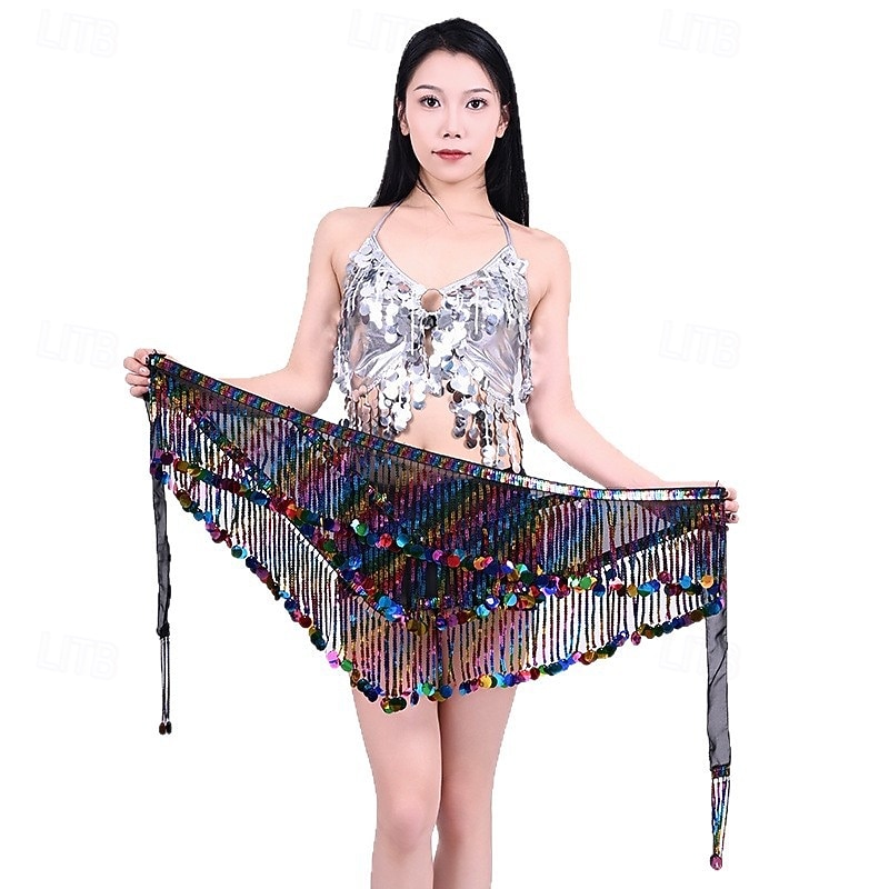 Samba Dancewear Silver Sequin Tassel Top & Iridescent Skirt Belly Dance Setl Performance Costume 2026 - €17.23 –P1